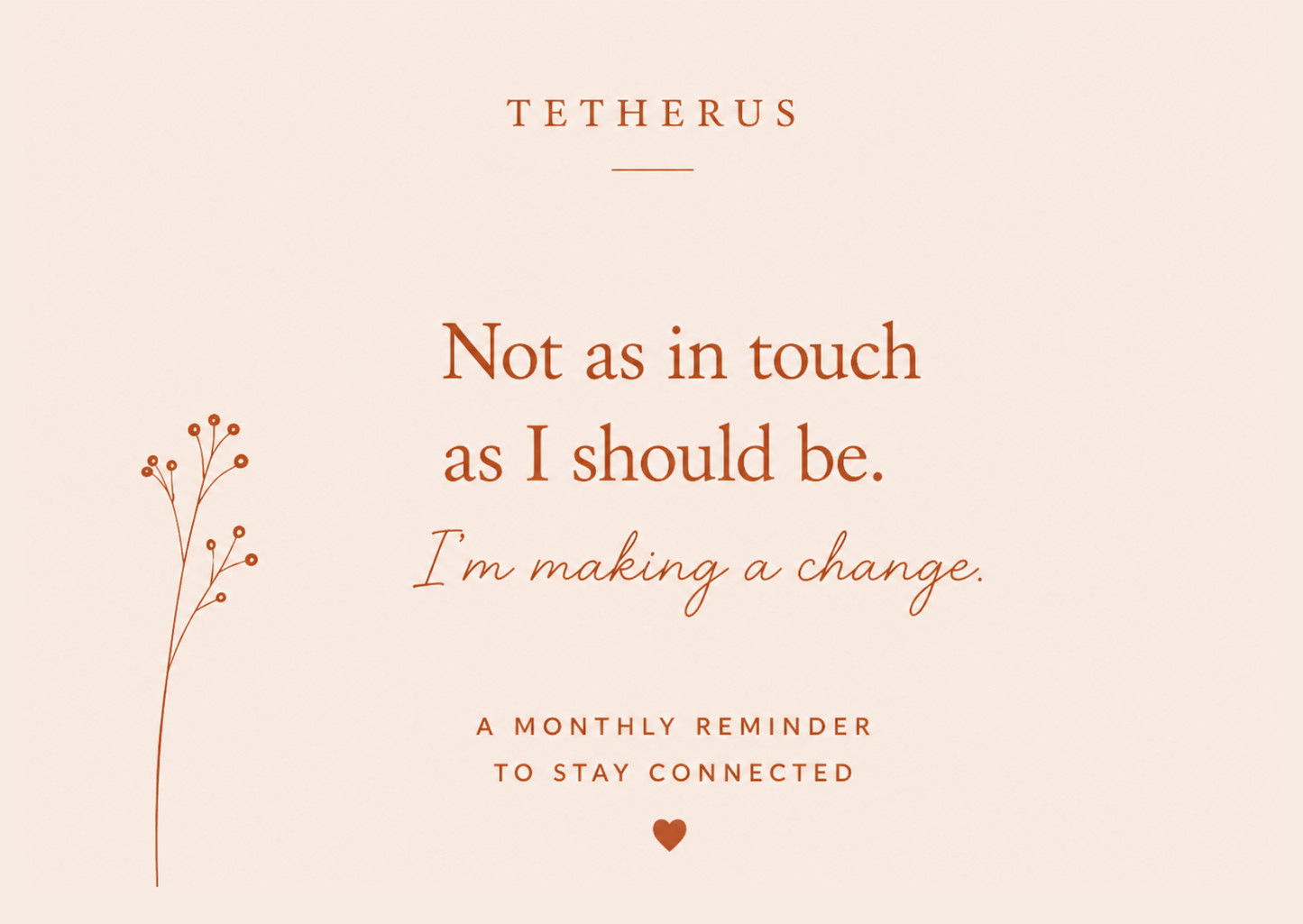 TetherUs heartfelt post card